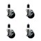 Service Caster 3.5'' SS Soft Rubber Swivel 1-1/2'' Expanding Stem Caster Set with Brake, 4PK SCC-SSEX20S3514-SRS-TLB-112-4 - alternate 1